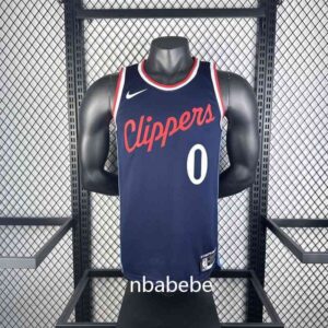 Maillot de Basket NBA LA Clippers 2025 Westbrook 0 bleu foncé