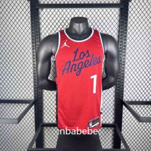Maillot de Basket NBA LA Clippers Jordan 2025 Harden 1 rouge