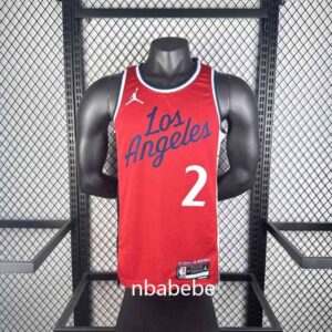 Maillot de Basket NBA LA Clippers Jordan 2025 Leonard 2 rouge