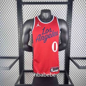 Maillot de Basket NBA LA Clippers Jordan 2025 Westbrook 0 rouge