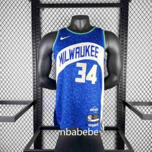 Maillot de Basket NBA Milwaukee Bucks 2024 Antetokounmpo 34 city édition