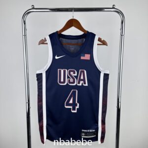 Maillot de Basket USA JO 2024 Curry 4 bleu foncé