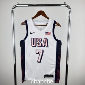 Maillot de Basket USA JO 2024 Durant 7 blanc