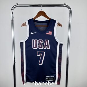 Maillot de Basket USA JO 2024 Durant 7 bleu foncé