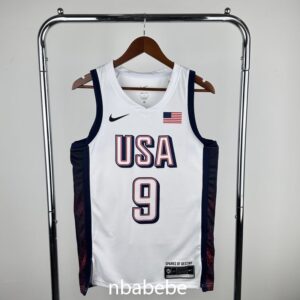 Maillot de Basket USA JO 2024 Haliburton 9 blanc