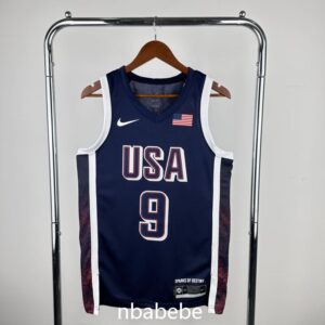 Maillot de Basket USA JO 2024 Haliburton 9 bleu foncé