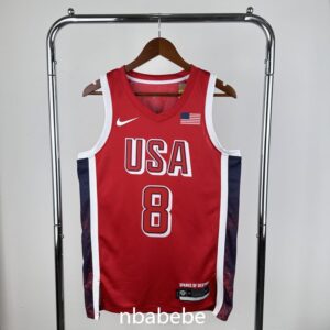 Maillot de Basket USA JO 2024 Leonard 8 rouge