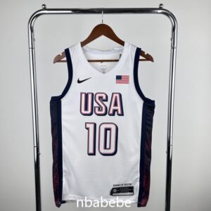 Maillot de Basket USA JO 2024 Tatum 10 blanc