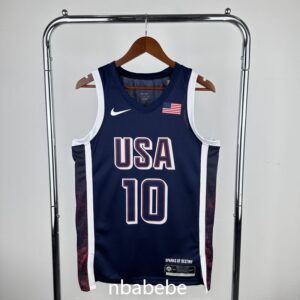 Maillot de Basket USA JO 2024 Tatum 10 bleu foncé