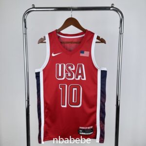 Maillot de Basket USA JO 2024 Tatum 10 rouge