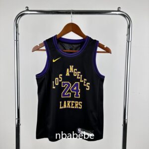 Maillot de Basket NBA Lakers Enfant 2024 Bryant 24 city édition noir