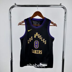 Maillot de Basket NBA Lakers Enfant 2024 Bryant 8 city édition noir