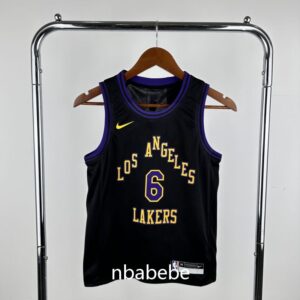 Maillot de Basket NBA Lakers Enfant 2024 James 6 city édition noir