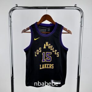 Maillot de Basket NBA Lakers Enfant 2024 Reaves 15 city édition noir