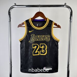 Maillot de Basket NBA Lakers Enfant James 23 Mamba noir