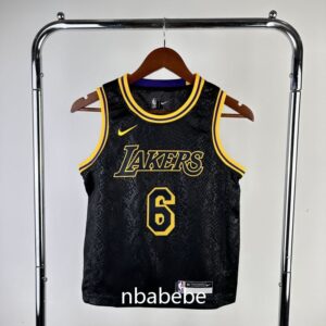 Maillot de Basket NBA Lakers Enfant James 6 Mamba noir