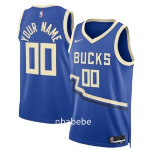 Maillot de basket NBA Milwaukee Bucks 2024 2025 personnalisé city édition