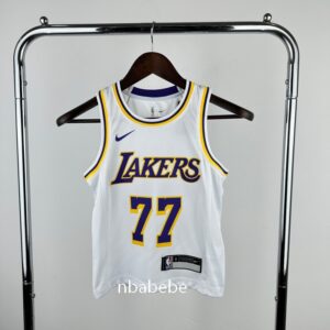 Maillot de Basket NBA Los Angeles Lakers Enfant 2023 Dončić 77 blanc