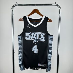 Maillot de Basket NBA San Antonio Spurs Jordan 2023 Fox 4 noir