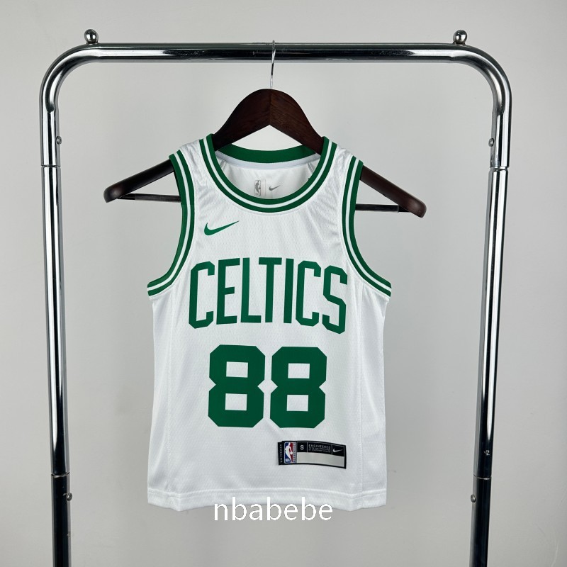 Maillot de Basket NBA Boston Celtics Enfant 2023 Queta 88 blanc