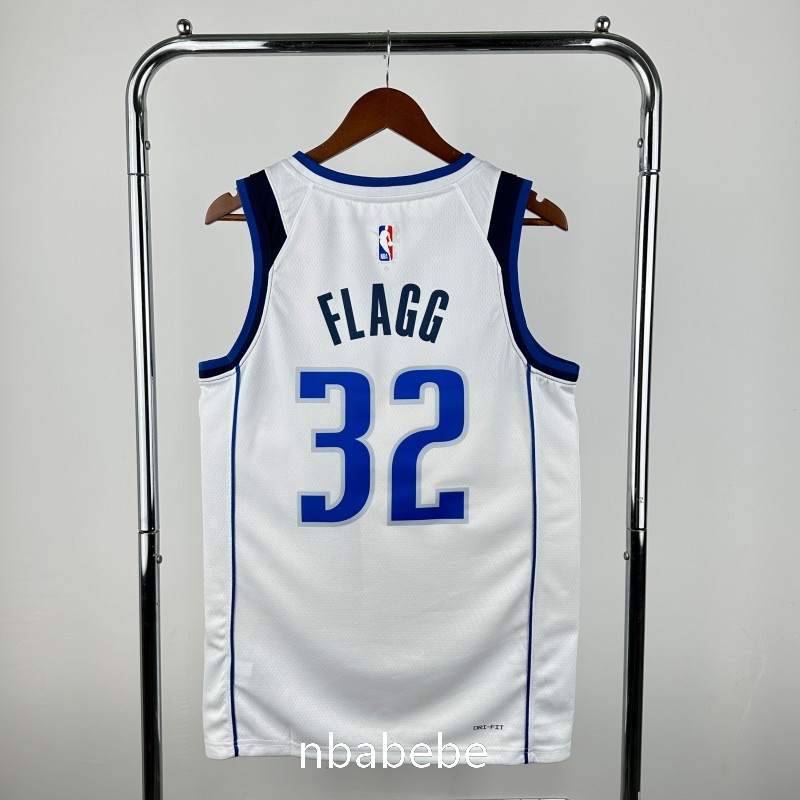 Maillot de Basket NBA Dallas Mavericks 2023 Flagg 32 blanc 2