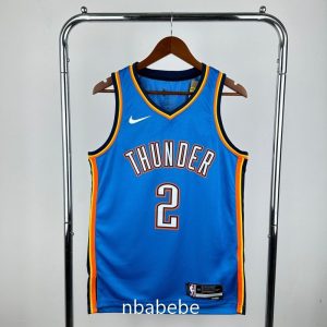 Maillot de Basket NBA Oklahoma City Thunder 2023 Gilgeous-Alexander 2 bleu