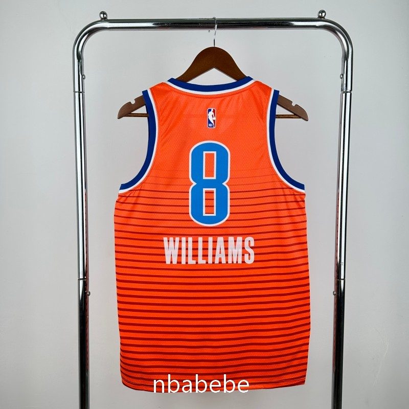 Maillot Oklahoma City Thunder Williams 8 Jordan orange – Image 2