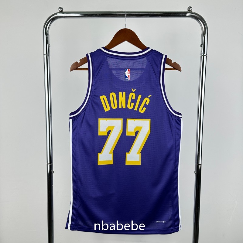 Maillot de Basket NBA Los Angeles Lakers Jordan 2026 Dončić 77 Violet 2