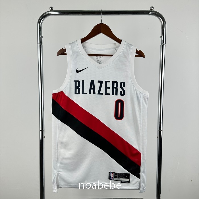 Maillot de Basket NBA Portland Trail Blazers 2026 Lillard 0 blanc