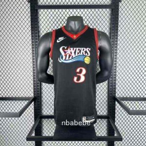 Maillot de Basket NBA Philadelphia 76ers 2026 Iverson 3 Rétro noir