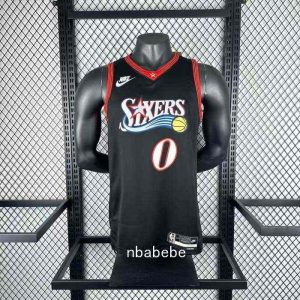 Maillot de Basket NBA Philadelphia 76ers 2026 Maxey 0 Rétro noir