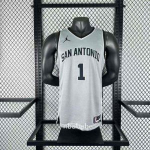 Maillot de Basket NBA San Antonio Spurs Jordan 2026 Wembanyama 1 gris