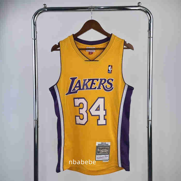 Maillot Rétro Los Angeles Lakers 1999-2000 O'Neal 34 jaune-1