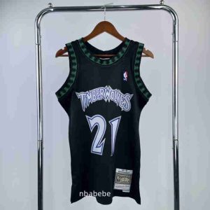 Maillot Rétro Minnesota Timberwolves 1997-1998 Garnett 21 noir-1