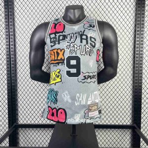 Maillot Rétro San Antonio Spurs 2002-2003 Parker 9 Graffiti-1