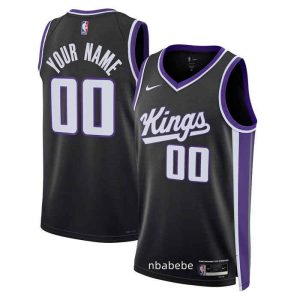 Maillot Sacramento Kings personnalisé noir