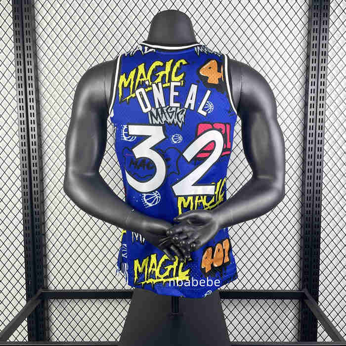 Maillot vintage de Basket Orlando Magic 1994-1995 O'Neal 32 Graffiti-2