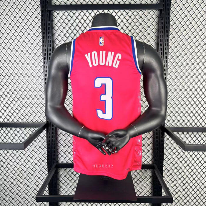 Maillot NBA Washington Wizards 2023 YONG 3 rouge city édition – Image 2