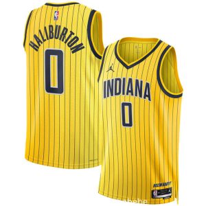 Maillot Indiana Pacers 2026 2027 Haliburton 0 Jaune