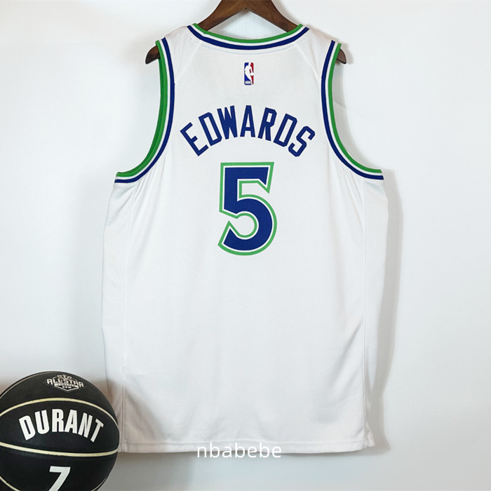 Maillot Minnesota Timberwolves 2026 2027 Edwards 5 Blanc-2